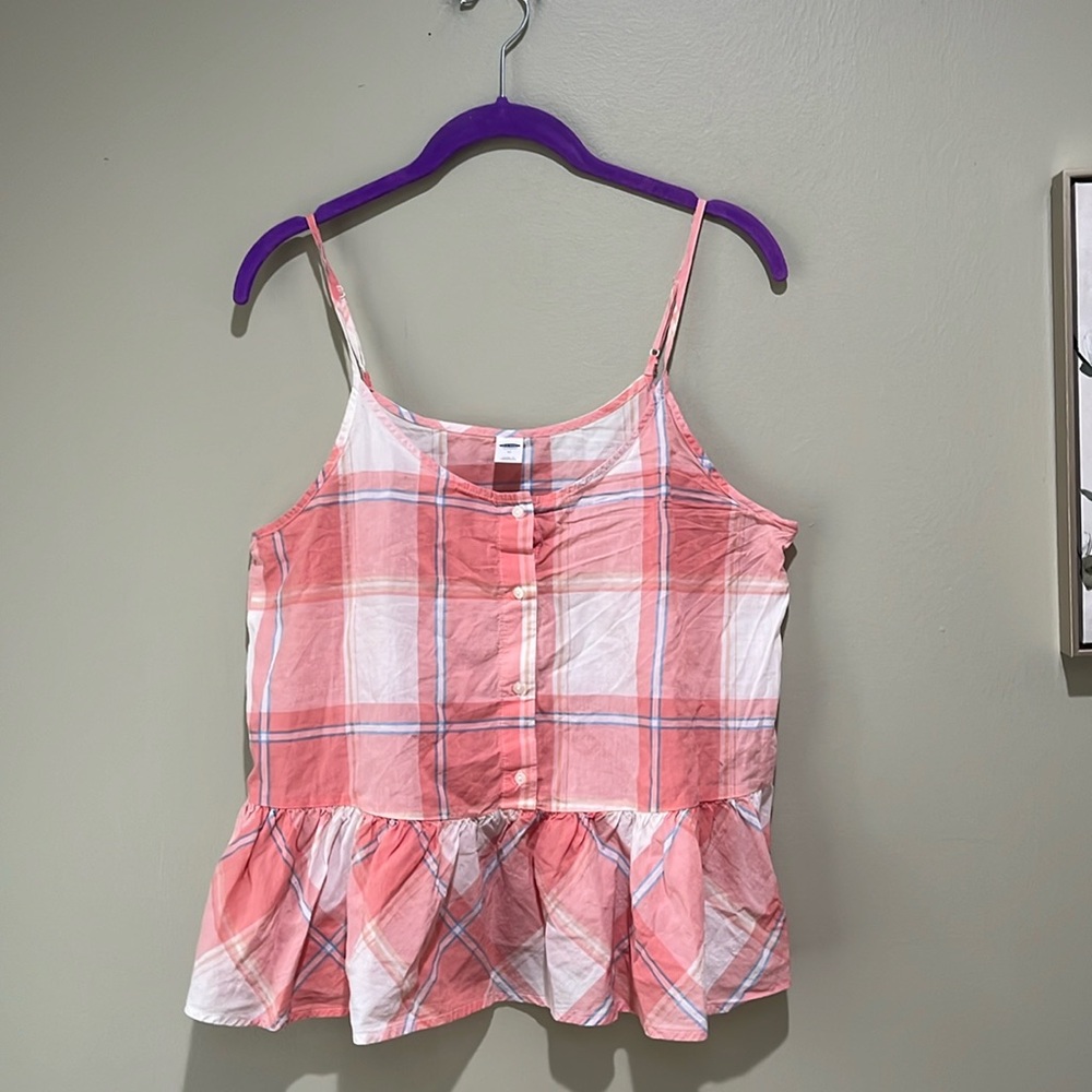 🌹3 for $10 Old Navy plaid peplum tank
